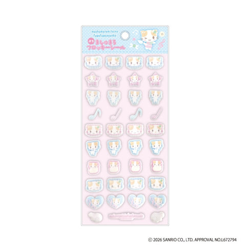 『マシュマロみたいなふわふわにゃんこ』プチマシュマロフロッキーシール 音符