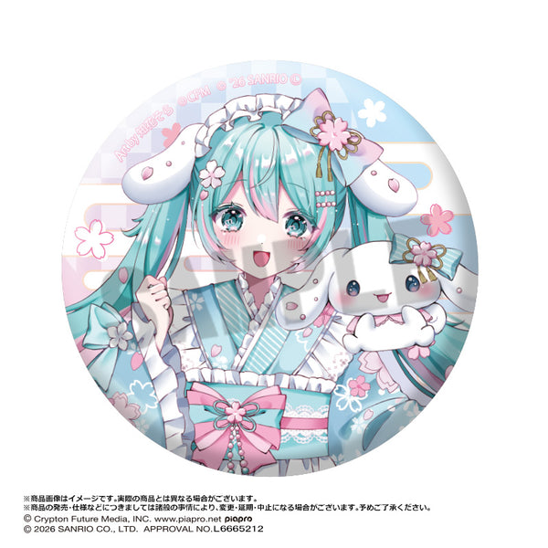『初音ミク×シナモロール』夢桜ver. BIGホログラム缶バッジ