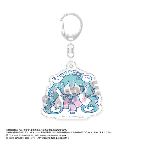 『初音ミク×シナモロール』夢桜ver. トレーディングアクリルキーホルダー【BOX】