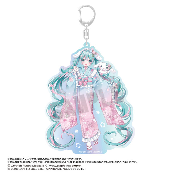 『初音ミク×シナモロール』夢桜ver. BIGオーロラアクリルキーホルダー