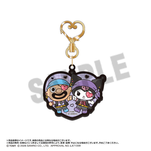 『黒ひげ危機一発×クロミ』アクリルキーホルダー B 黒ひげ&クロミ(ハート)