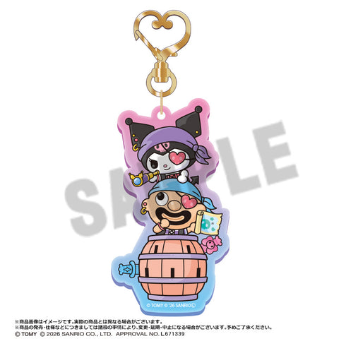 『黒ひげ危機一発×クロミ』アクリルキーホルダー C 黒ひげ&クロミ(樽)
