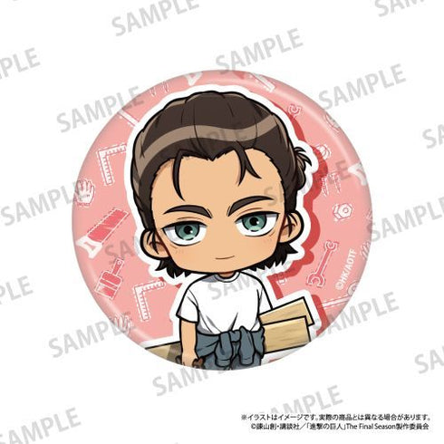 『進撃の巨人』丸型缶バッジ エレン・イェーガー(ミニキャラ)(DIY)