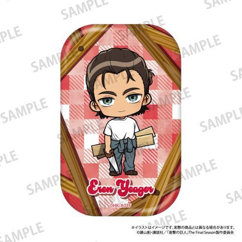 『進撃の巨人』長方形型缶バッジ エレン・イェーガー(ミニキャラ)(DIY)