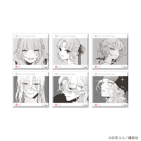『恋せよまやかし天使ども』スクエア缶バッジ01/コンプリートセット(全6種)(公式イラスト)