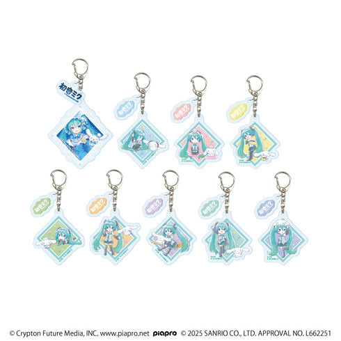『初音ミク×シナモロール』パーツ付きアクリルキーホルダー03/ブラインド(全9種)(コラボイラスト)【BOX】【202609再販】