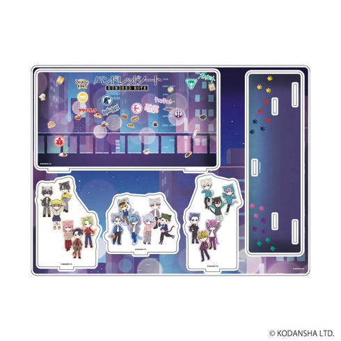 『ハンドレッドノート』アクリルジオラマ01/集合デザイン 猫ver.(グラフアートイラスト)