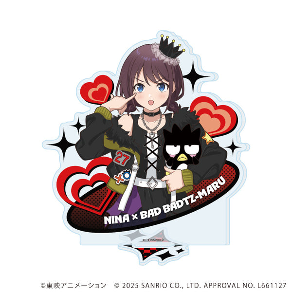 『ガールズバンドクライ×サンリオキャラクターズ』アクリルスタンド01/井芹 仁菜×バッドばつ丸(コラボイラスト)
