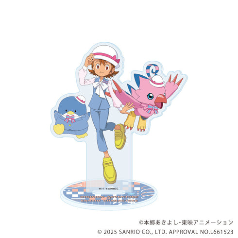 『デジモンアドベンチャー×サンリオキャラクターズ』アクリルスタンド03/武之内空&ピヨモン×タキシードサム(コラボイラスト)