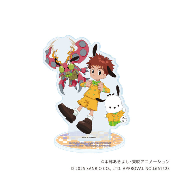 『デジモンアドベンチャー×サンリオキャラクターズ』アクリルスタンド04/泉光子郎&テントモン×ポチャッコ(コラボイラスト)