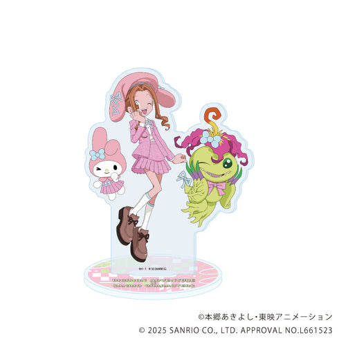 『デジモンアドベンチャー×サンリオキャラクターズ』アクリルスタンド05/太刀川ミミ&パルモン×マイメロディ(コラボイラスト)