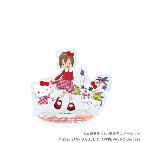 『デジモンアドベンチャー×サンリオキャラクターズ』アクリルスタンド08/八神ヒカリ&テイルモン×ハローキティ(コラボイラスト)