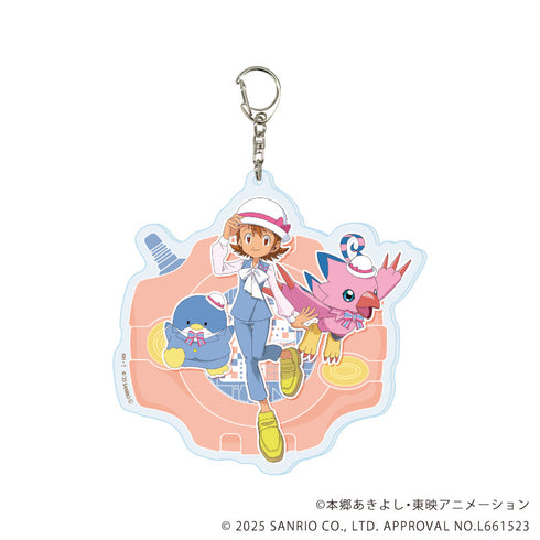 『デジモンアドベンチャー×サンリオキャラクターズ』デカアクリルキーホルダー03/武之内空&ピヨモン×タキシードサム(コラボイラスト)