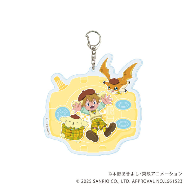 『デジモンアドベンチャー×サンリオキャラクターズ』デカアクリルキーホルダー07/高石タケル&パタモン×ポムポムプリン(コラボイラスト)
