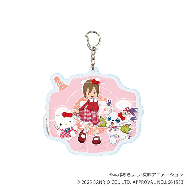 『デジモンアドベンチャー×サンリオキャラクターズ』デカアクリルキーホルダー08/八神ヒカリ&テイルモン×ハローキティ(コラボイラスト)