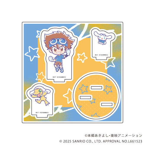 『デジモンアドベンチャー×サンリオキャラクターズ』アクリルスタンドプレート01/八神太一&アグモン×シナモロール(コラボイラスト)