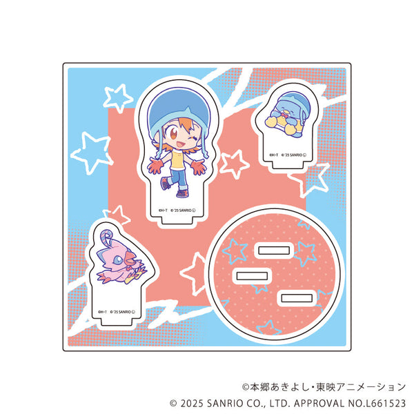 『デジモンアドベンチャー×サンリオキャラクターズ』アクリルスタンドプレート03/武之内空&ピヨモン×タキシードサム(コラボイラスト)