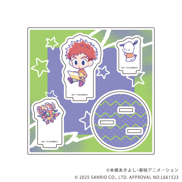 『デジモンアドベンチャー×サンリオキャラクターズ』アクリルスタンドプレート04/泉光子郎&テントモン×ポチャッコ(コラボイラスト)