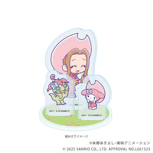 『デジモンアドベンチャー×サンリオキャラクターズ』アクリルスタンドプレート05/太刀川ミミ&パルモン×マイメロディ(コラボイラスト)