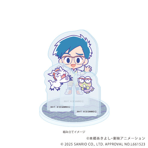 『デジモンアドベンチャー×サンリオキャラクターズ』アクリルスタンドプレート06/城戸丈&ゴマモン×けろけろけろっぴ(コラボイラスト)