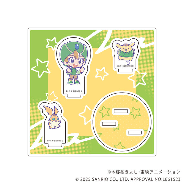 『デジモンアドベンチャー×サンリオキャラクターズ』アクリルスタンドプレート07/高石タケル&パタモン×ポムポムプリン(コラボイラスト)