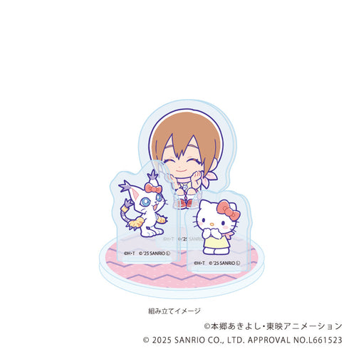 『デジモンアドベンチャー×サンリオキャラクターズ』アクリルスタンドプレート08/八神ヒカリ&テイルモン×ハローキティ(コラボイラスト)