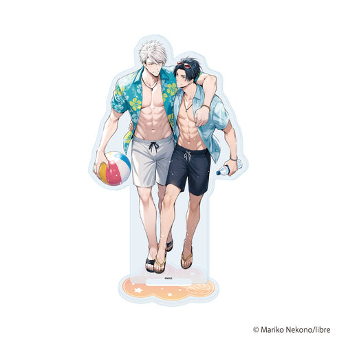 『猫野まりこ先生』アクリルスタンド01/「社会人カップルのSummer Vacation」BLフェア(描き下ろしイラスト)