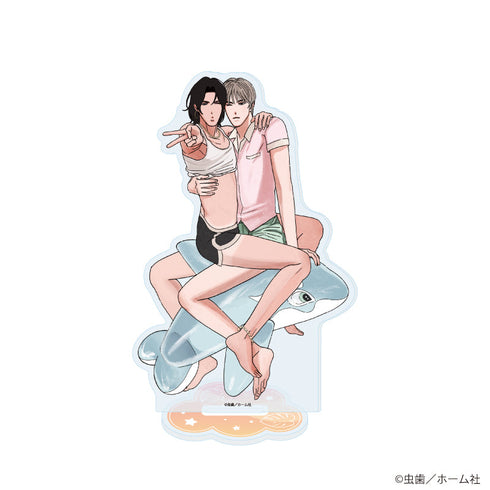 『虫歯先生』アクリルスタンド01/「社会人カップルのSummer Vacation」BLフェア(描き下ろしイラスト)