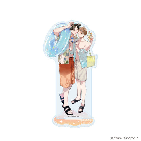 『あずみつな先生』アクリルスタンド01/「社会人カップルのSummer Vacation」BLフェア(描き下ろしイラスト)