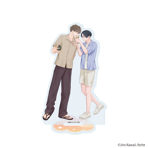 『河飯じろう先生』アクリルスタンド01/「社会人カップルのSummer Vacation」BLフェア(描き下ろしイラスト)