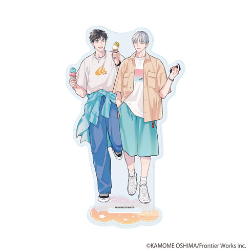 『大島かもめ先生』アクリルスタンド01/「社会人カップルのSummer Vacation」BLフェア(描き下ろしイラスト)