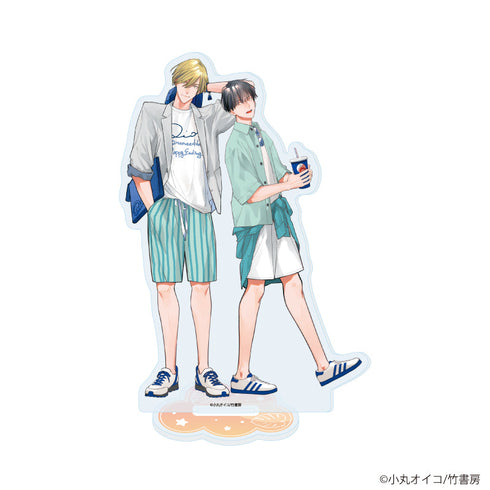 『小丸オイコ先生』アクリルスタンド01/「社会人カップルのSummer Vacation」BLフェア(描き下ろしイラスト)