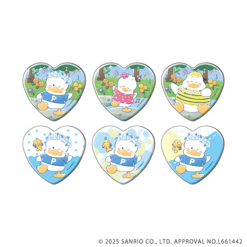 『はぴだんぶい』ハート型缶バッジ08/あひるのペックル周年デザイン コンプリートセット(全6種)(グラフアートイラスト)