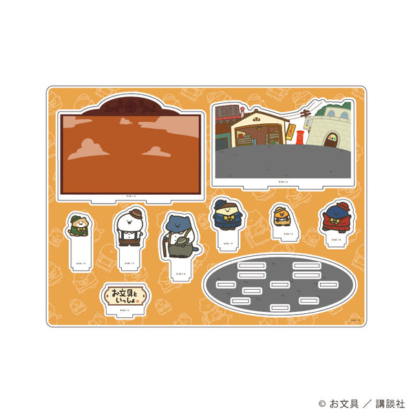 『お文具といっしょ』アクリルジオラマ01/レトロデパートver.(描き下ろしイラスト)
