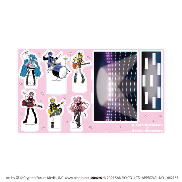 『ピアプロキャラクターズ×サンリオキャラクターズ』プレミアム アクリルジオラマプレート01/集合デザイン(コラボイラスト)