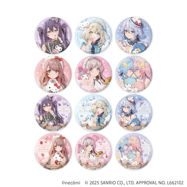 『necomi×サンリオキャラクターズ』ホログラム缶バッジ(57mm)01/コンプリートセット(全12種)(コラボイラスト)