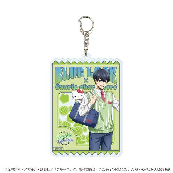 『ブルーロック×サンリオキャラクターズ』デカアクリルキーホルダー22/潔 世一×ハローキティ(コラボイラスト)