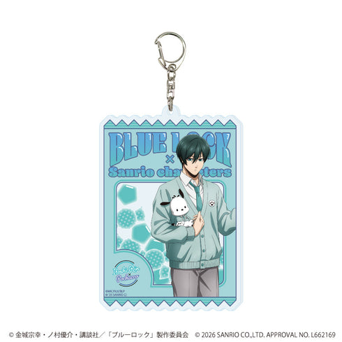 『ブルーロック×サンリオキャラクターズ』デカアクリルキーホルダー23/糸師 凛×ポチャッコ(コラボイラスト)