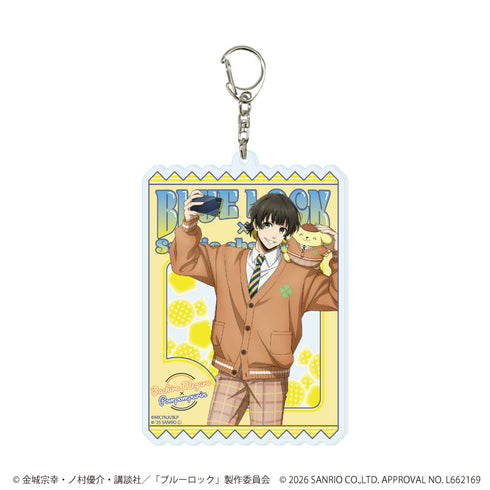 『ブルーロック×サンリオキャラクターズ』デカアクリルキーホルダー28/蜂楽 廻×ポムポムプリン(コラボイラスト)