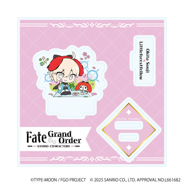 『Fate/Grand Order×サンリオキャラクターズ』アクリルスタンドプレート21/沖田総司×リトルフォレストフェロォ(コラボイラスト)