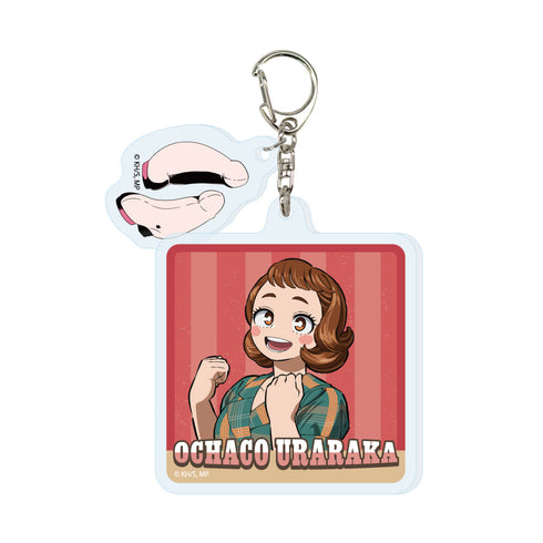 『僕のヒーローアカデミア』2連アクリルキーホルダー 麗日お茶子 アメリカンレトロVer.