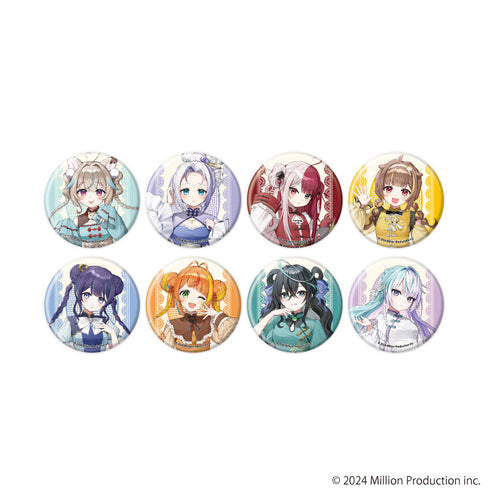 『Million Production』缶バッジ05/チャイナロリータver. コンプリートセット(全8種)(描き起こしイラスト)
