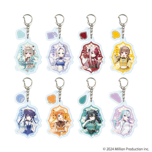 『Million Production』パーツ付きアクリルキーホルダー03/チャイナロリータver. コンプリートセット(全8種)(描き起こしイラスト)