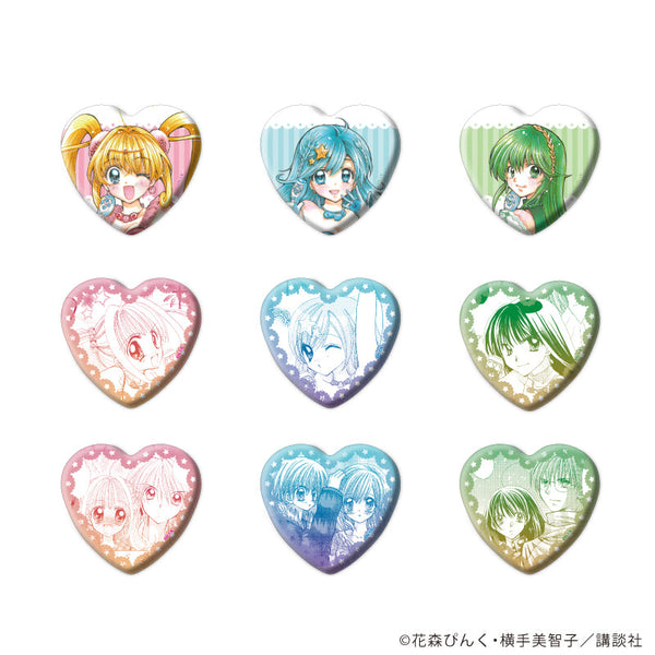 『マーメイドメロディーぴちぴちピッチ』ハート型缶バッジ01/アイドル衣装ver. コンプリートセット(全9種)(公式&描き下ろしイラスト)