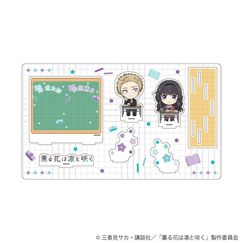 『薫る花は凛と咲く』アクリルジオラマ02/紬 凛太郎&和栗薫子(ミニキャライラスト)