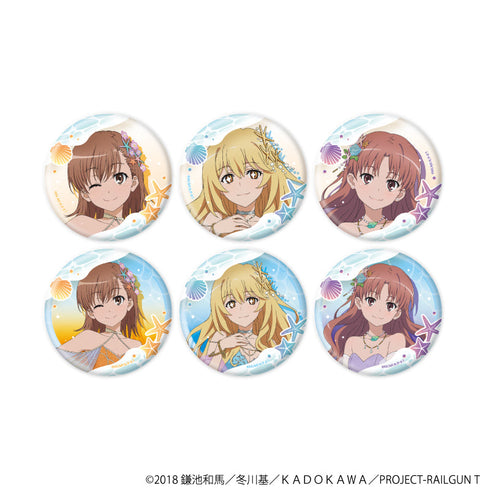 『とある科学の超電磁砲T』缶バッジ26/マーメイドドレスver. コンプリートセット(全6種)(描き下ろしイラスト)