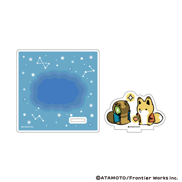 『タヌキとキツネ』アクリルコースタースタンド01(描き下ろしイラスト)