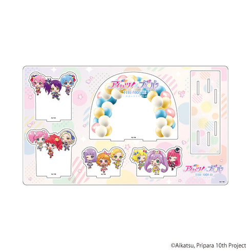 『アイカツ!×プリパラ THE MOVIE -出会いのキセキ!-』プレミアム アクリルジオラマプレート02/集合デザイン(ミニキャライラスト)