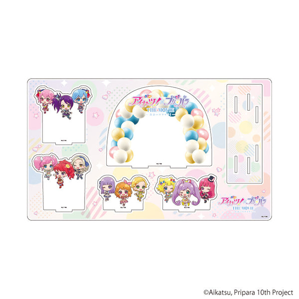 『アイカツ!×プリパラ THE MOVIE -出会いのキセキ!-』プレミアム アクリルジオラマプレート02/集合デザイン(ミニキャライラスト)