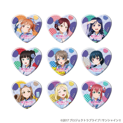 『ラブライブ!サンシャイン!!』ハート型缶バッジ02/和風ドレスver. コンプリートセット(全9種)(描き下ろしイラスト)